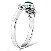Green Agate Celtic Knot Silver Ring, r587