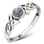 Labradorite Celtic Trinity Silver Ring, r590