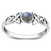 Labradorite Celtic Trinity Silver Ring, r590