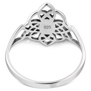 Abalone Shell Celtic Knot Silver Ring - r594