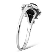 Black Onyx Native Style Ethnic Silver Ring, r595