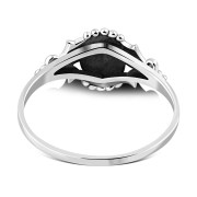 Black Onyx Native Style Ethnic Silver Ring, r595