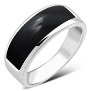 Black Onyx Stone Sterling Silver Ring, R602