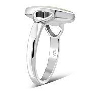Mother Of Pearl Love Heart 925 Sterling Silver Ring, r606