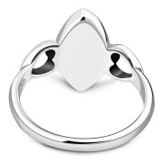 Abalone Shell Love Heart Silver Ring, r606