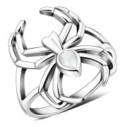 Mother Of Pearl Shell Spider Silver Ring, r625