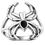 Black Onyx Spider Silver Ring, r625