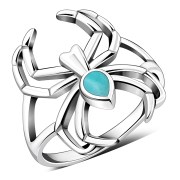 Turquoise Spider Silver Ring, r625