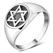 Star of David Mens Silver Ring, rp198