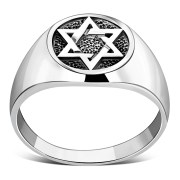 Star of David Mens Silver Ring, rp198