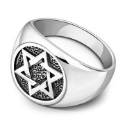 Star of David Mens Silver Ring, rp198