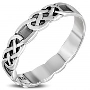 Plain Celtic Knot Silver Band Ring - rp226