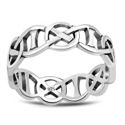 All round Celtic Knot Plain Silver Ring, rp234