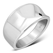 10.50mm Wide | Engravable Plain Band Silver Ring, rp452