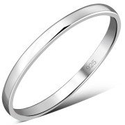 Plain Flat Top Silver Wedding Ring, rp455