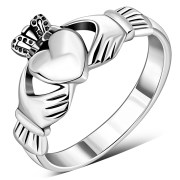 Plain Solid Silver Claddagh Ring, rp466