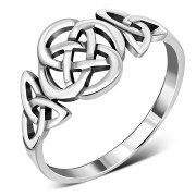 Plain Celtic and Trinity Knots Silver Ring, rp543