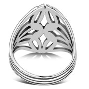 Wide Large Trinity Knot Silver Ring, rp553