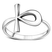 Plain Silver Ancient Egyptian ankh Cross Band Ring, rp557