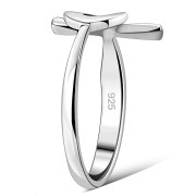 Plain Silver Ancient Egyptian ankh Cross Band Ring, rp557