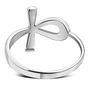 Plain Silver Ancient Egyptian ankh Cross Band Ring, rp557