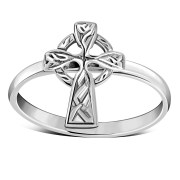 Celtic Cross Plain Sterling Silver Ring - rp570