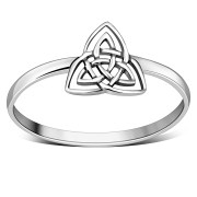 Light Celtic Trinity Knot Sterling Silver Plain Ring, rp572