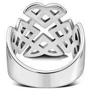 Celtic Trinity Knot Plain Wide Solid Silver Ring, rp579