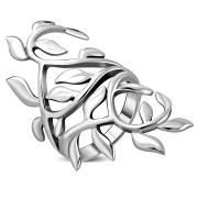 Ethnic Twig And Leaves Silver Ring, rp581