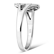 Plain Celtic Heart Knots Silver Ring, rp611
