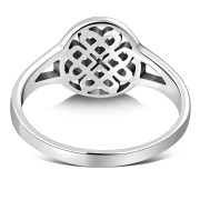Plain Celtic Heart Knots Silver Ring, rp611