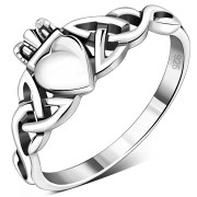 Celtic Plain Claddagh Ring, Sterling Silver, rp616