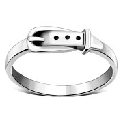 Plain Silver Belt Clasp Band Ring, rp622