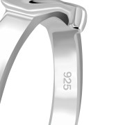 Plain Silver Belt Clasp Band Ring, rp622