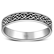 Celtic Knot Mens Silver Band Ring, rp624