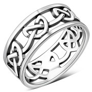 Plain Celtic Knot Heart Style Silver Ring, rp630