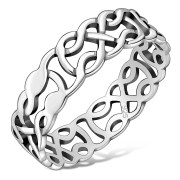 Plain Silver Celtic Band Ring, rp643