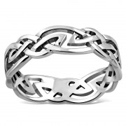 Celtic Knot Silver Band Ring, rp647