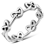 Celtic Knot Plain Silver Band Ring, rp652