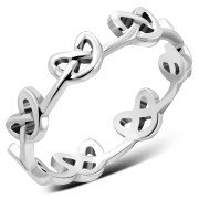 Celtic Knot Plain Silver Band Ring, rp652