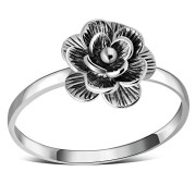 Ethnic Style Rose Flower Silver Ring, rp660