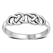 Light Scottish Style Celtic Knot Sterling Silver Ring, rp667