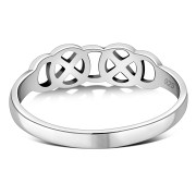 Light Scottish Style Celtic Knot Sterling Silver Ring, rp667