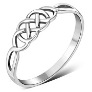 Delicate Celtic Knot Solid Sterling Silver Ring, rp668