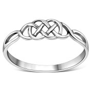 Delicate Celtic Knot Solid Sterling Silver Ring, rp668