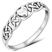 Celtic knot Heart Plain Silver Ring, rp670