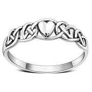 Celtic knot Heart Plain Silver Ring, rp670