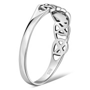 Celtic knot Heart Plain Silver Ring, rp670