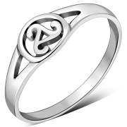Plain Silver Triskele Triple Spiral Ring, rp679
