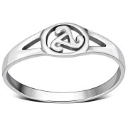 Plain Silver Triskele Triple Spiral Ring, rp679